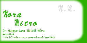 nora mitro business card