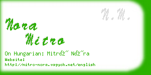 nora mitro business card